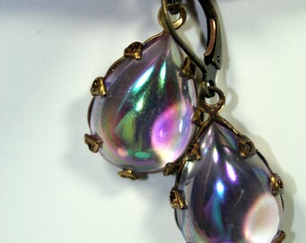 Twilight Dew Drop Vintage Crown Dangle Earrings