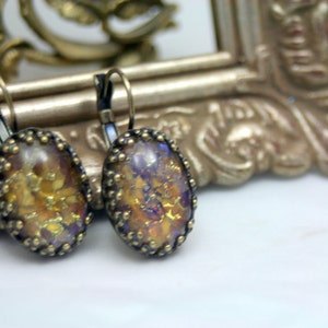 Fire Embers TOPAZ Dragons Breath Fire Opals Stunning Leverback Earrings Enchanting Whimsy image 4