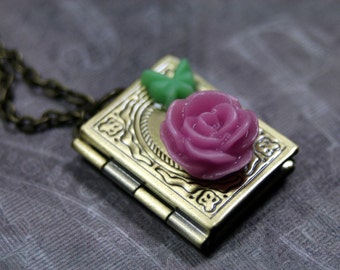 My Secret Garden Book Locket Enchanted Necklace