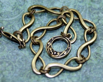 INFINITY  A Simple Delicate Brass Bracelet Lovers Brides Newly Weds