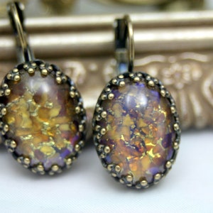 Fire Embers TOPAZ Dragons Breath Fire Opals Stunning Leverback Earrings Enchanting Whimsy image 1