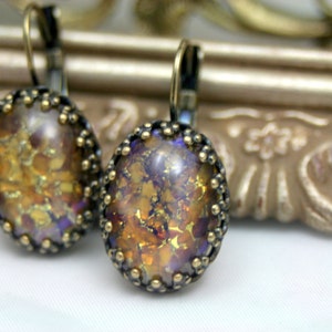 Fire Embers TOPAZ Dragons Breath Fire Opals Stunning Leverback Earrings Enchanting Whimsy image 2