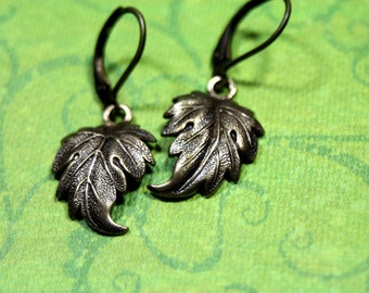 Fall's Confetti Petite Brass Leaf Earrings Highly Detailed Sweet Botanical Charms Made in the USA