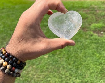 Clear Quartz Heart | Natural Gemstone Heart for Love and Healing