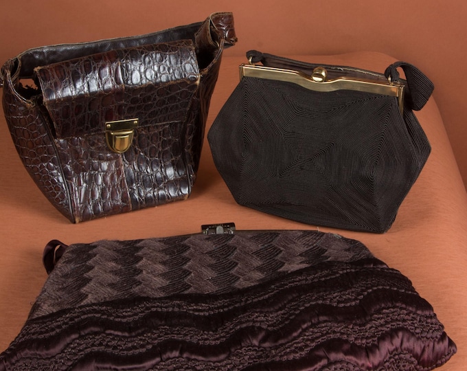 Lot #59 A Group of 3 1930s and 40s Handbags WOUNDED BIRDS SALE