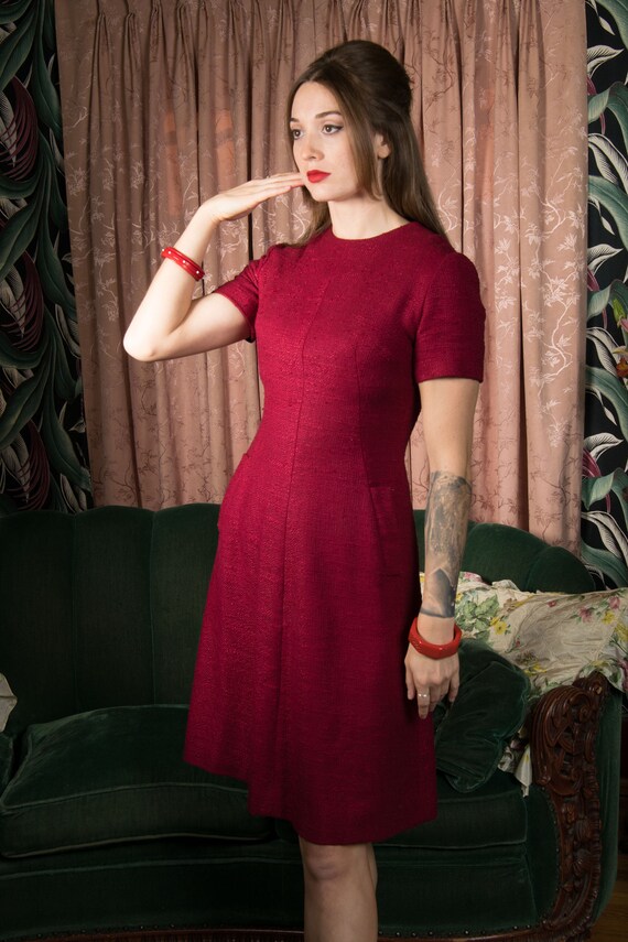 1960s Dress - Gorgeous Vintage 60s Raspberry Twee… - image 5