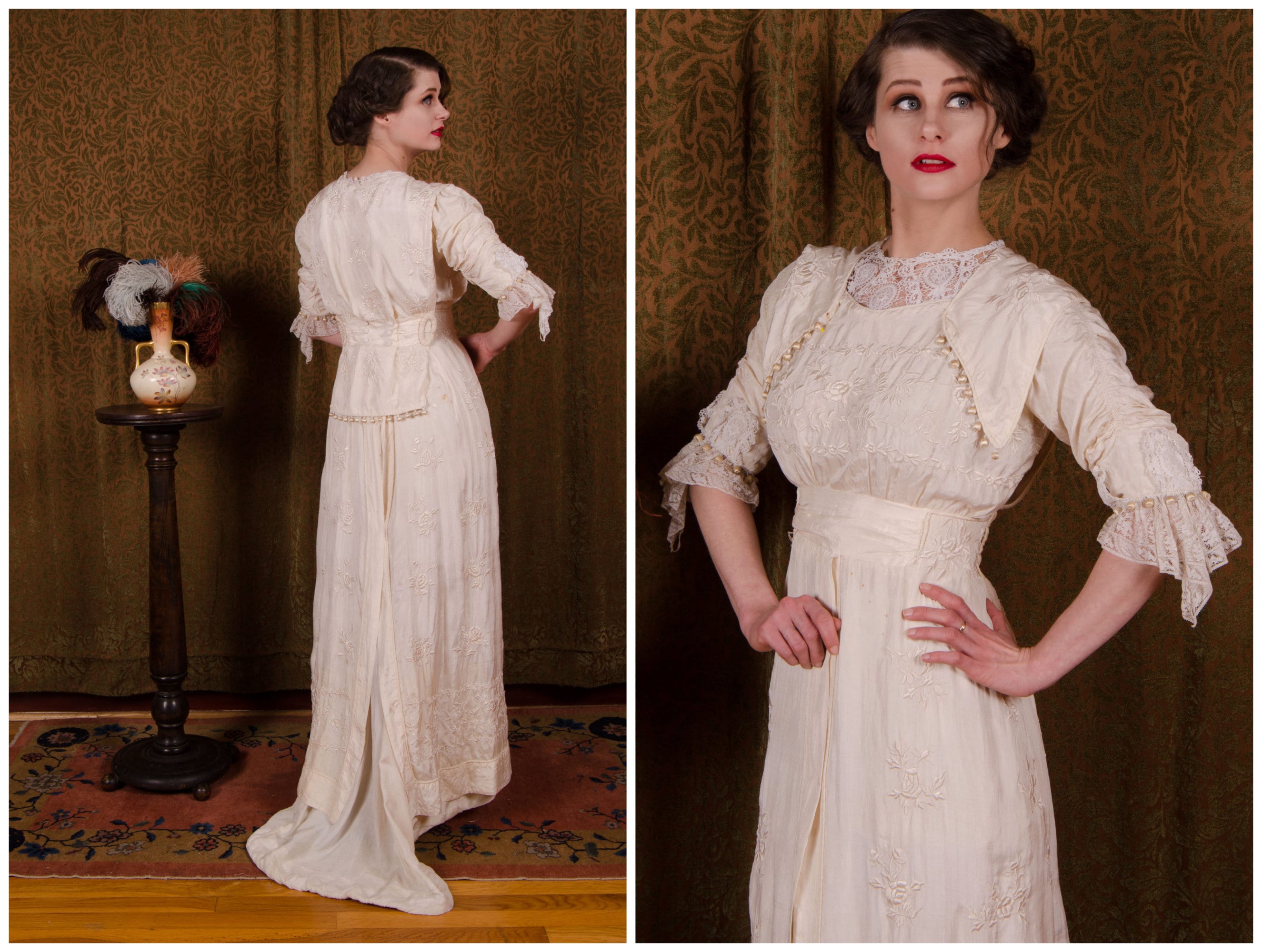 Edwardian Dress - Exquisite c. 1912 Authentic Silk Titanic
