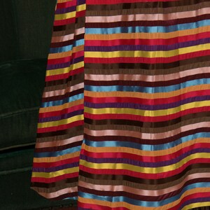 1950s Skirt Vintage 50s Lush Rainbow Striped Pleated Skirt with Wide Waistband image 8