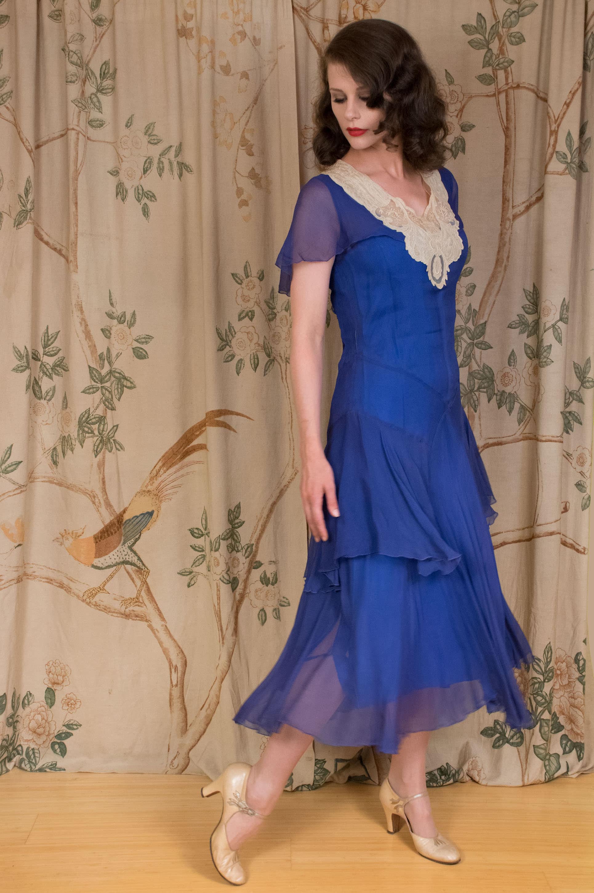 1930s Dress The Thénard Dress Marvelous Cobalt Blue Tissue Etsy