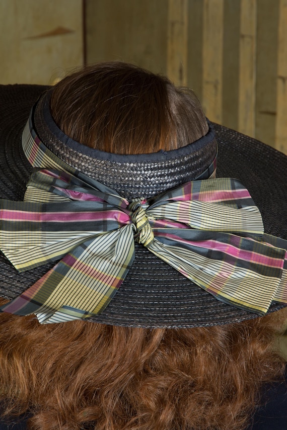 1940s Wide Brimmed Vintage Hat, Open Crown Style … - image 14