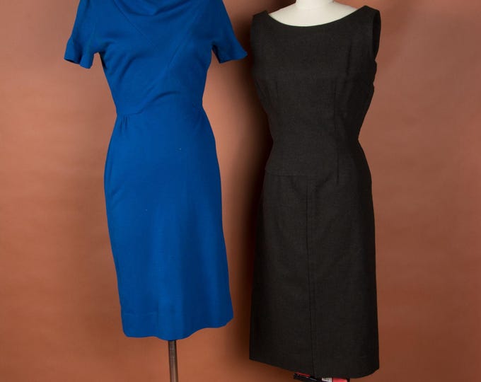 Lot #45 A Group of Two 1950s 60s Wool Dresses WOUNDED BIRDS SALE