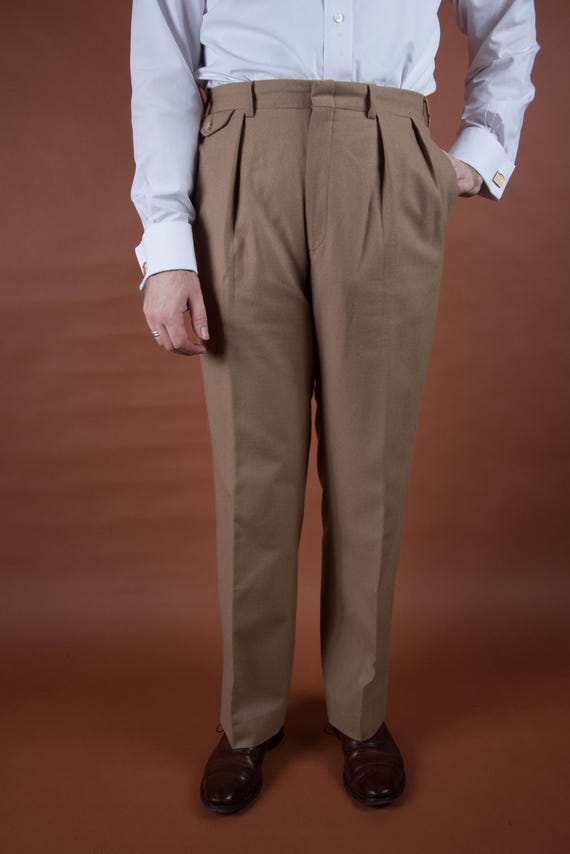 Vintage 1990s Polo Ralph Lauren Classic Wool Trousers 1940s Style