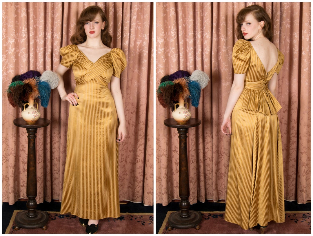 Short Puff Sleeve Elegant Golden Evening Dress Fairy Slim Long Fancy P –  Jasmine Wei Factory Shop