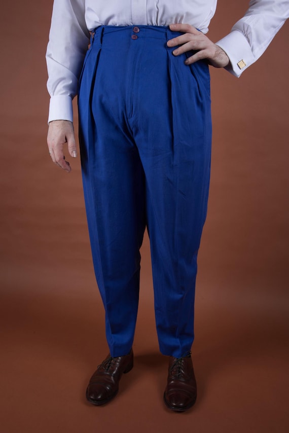 Vintage 1980s B. Scene Drapey Poly Rayon Blend 1950s Inspired Tapered Hollywood Waist, Pegged to Hem