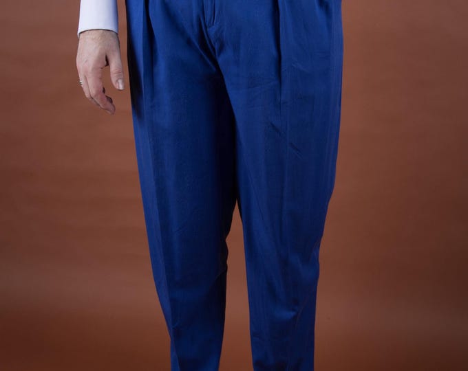 Vintage 1980s B. Scene Drapey Poly Rayon Blend 1950s Inspired Tapered Hollywood Waist, Pegged to Hem