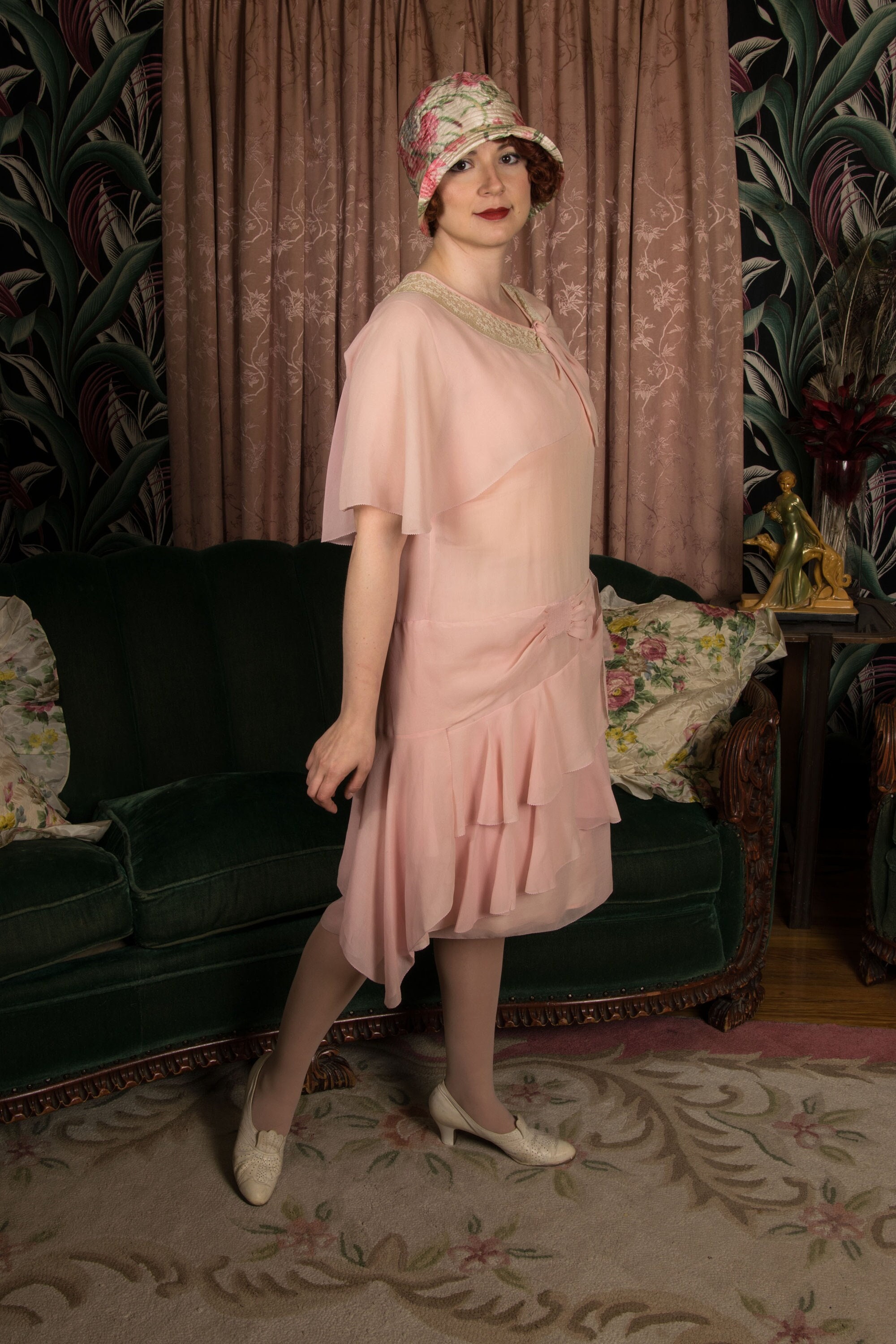 Pink 1920s Dress 1920s Great Gatsby Party Dress In Pink And Black