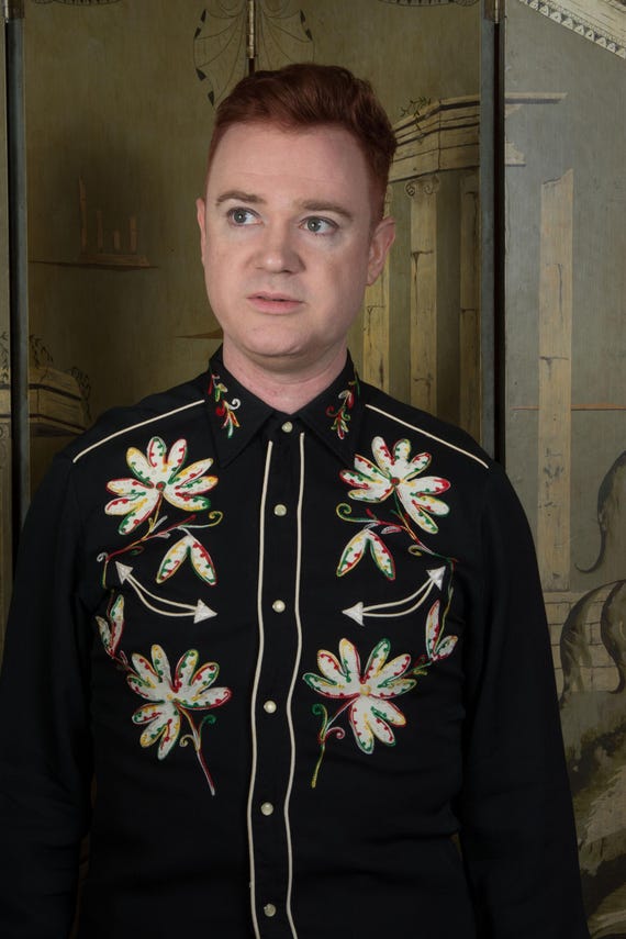 Vintage 1950s H Bar C Rayon Gabardine Embroidered Mens Western