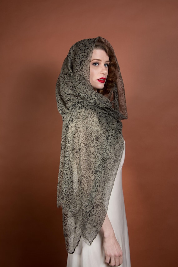 1920s Silk Chiffon - Gorgeous, Feather Light Vintage 20s Silk Chiffon Yardage 38"x87" 2.4 Yards