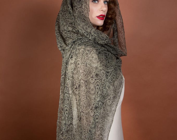 1920s Silk Chiffon - Gorgeous, Feather Light Vintage 20s Silk Chiffon Yardage 38"x87" 2.4 Yards