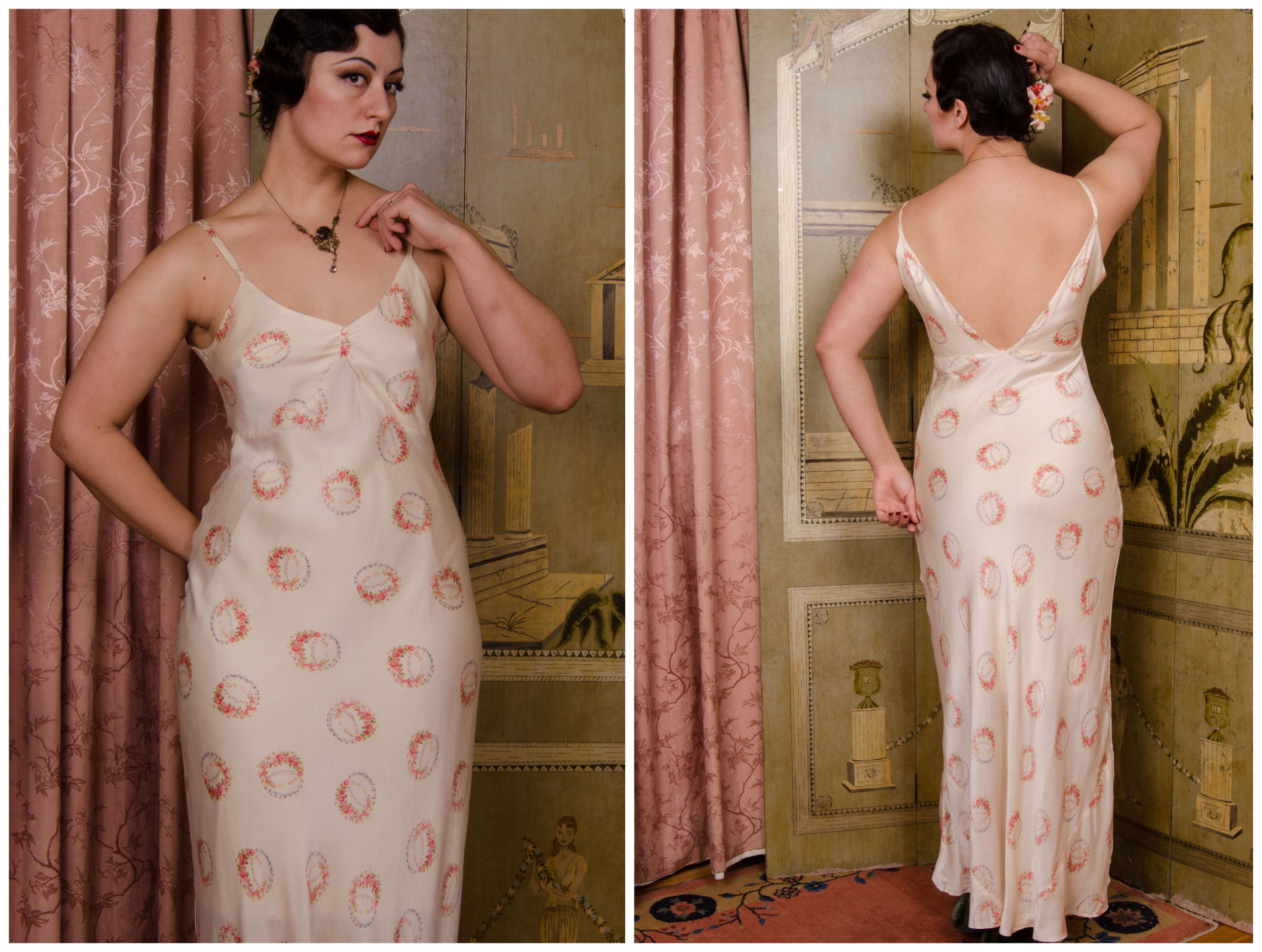 1930s Pale Pink Nightgown | XS-M