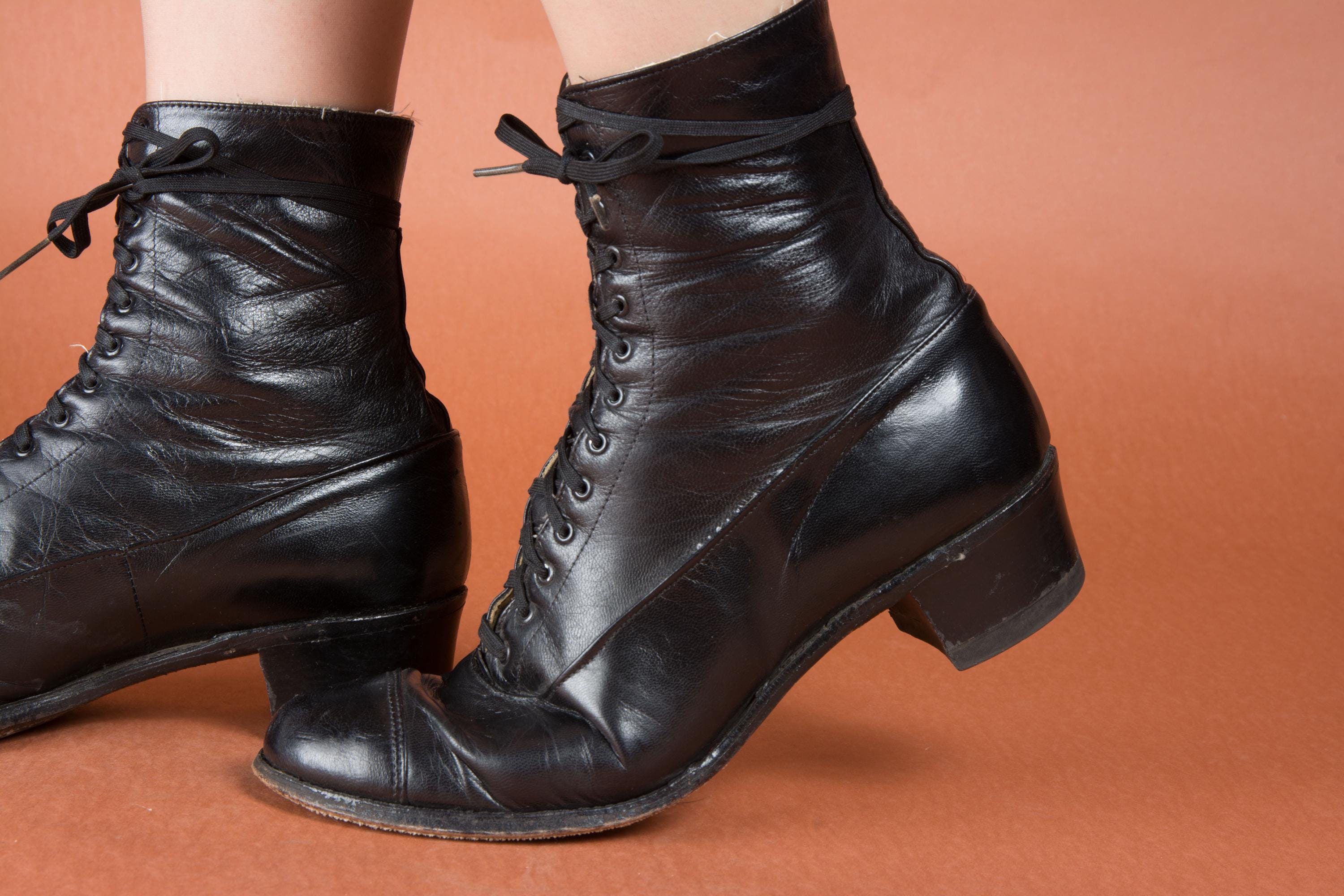 90s Style Lace up Boots - Etsy