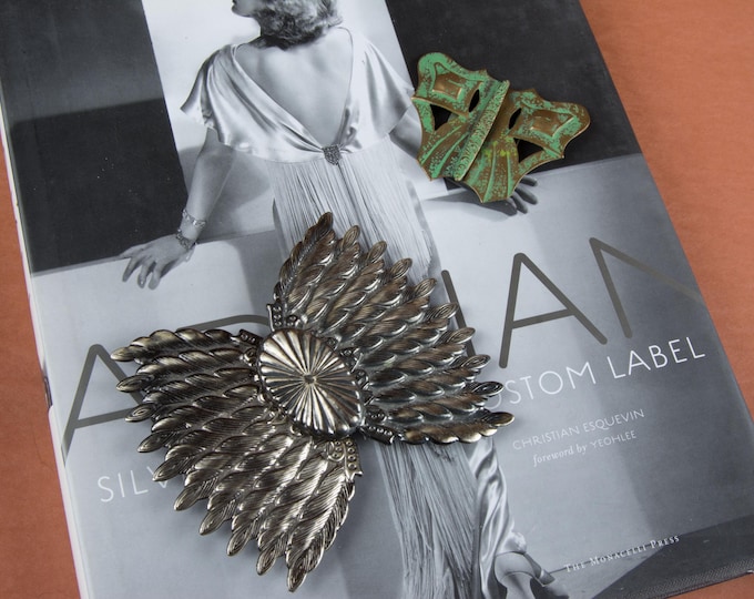 Lot #75 A Lot of 2 Vintage Belt Buckles -Art Nouveau Edwardian Butterfly, Feathers WOUNDED BIRDS SALE