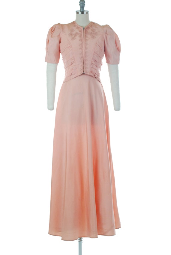 Vintage 1930s Dress - Sweet 30s Pink Dress and Jac