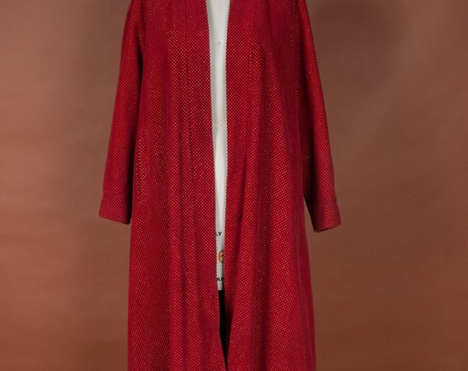 Lot #38 A 1950s Red Velvet Coat with Metallic Gold WOUNDED BIRDS SALE
