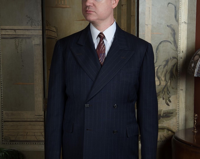 Vintage Late 1930s 1940s Cusp Gorgeous Darted Suit Jacket Sportcoat Blazer Size 39 40