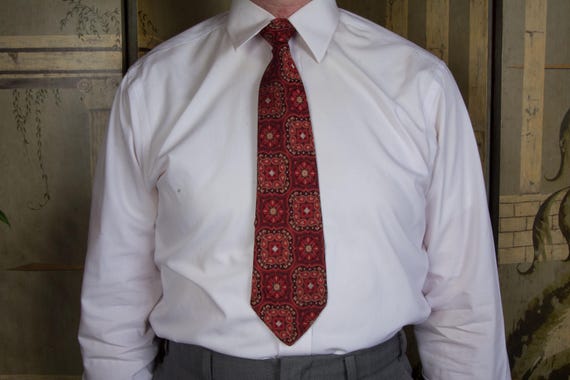 Vintage 1920s Resilio Silk Brocade Tie from the Historical Patterns Series 1923, Inspired by Rakka Bowls