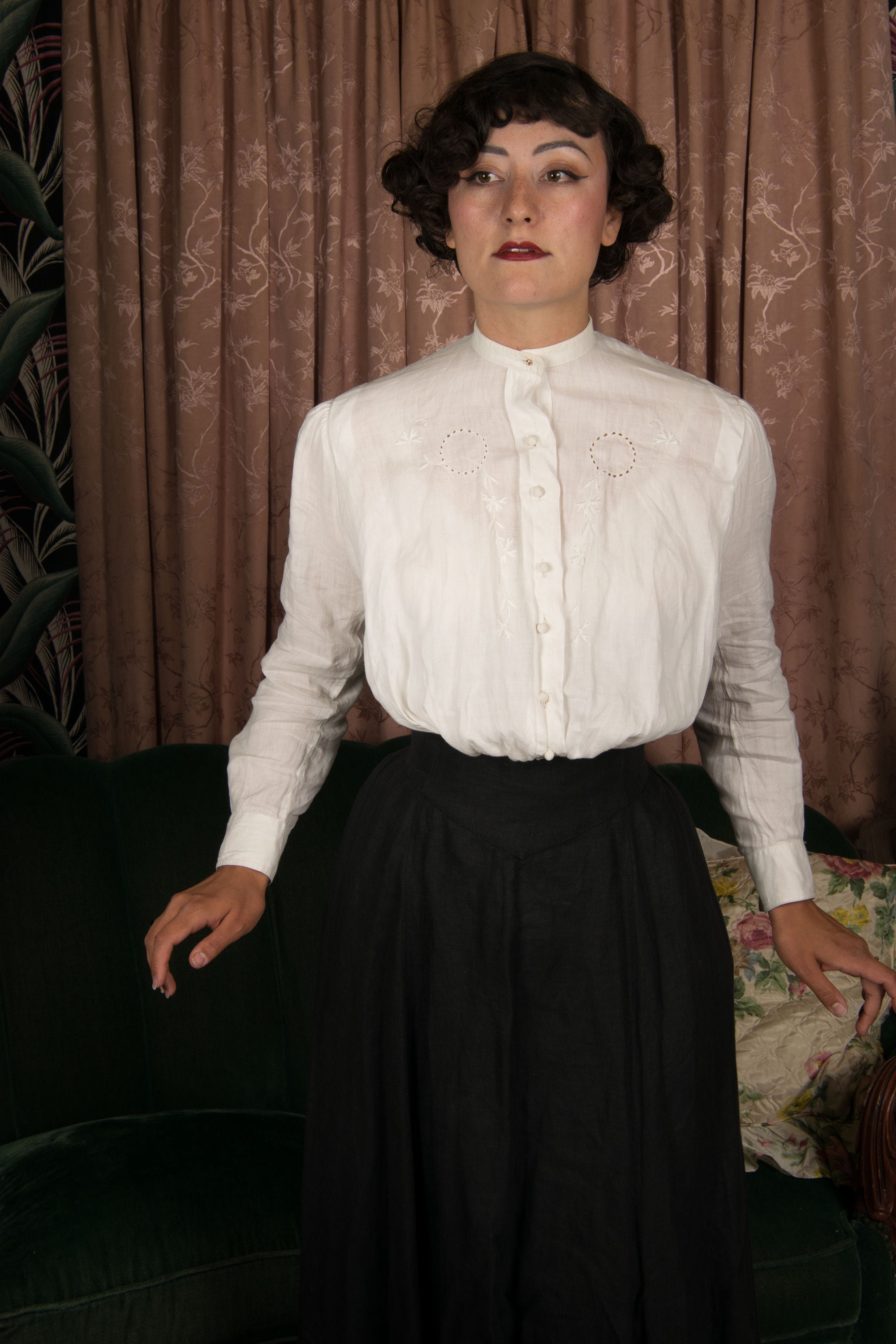 vrisko vintage 1930 French Cotton Blouse レディース
