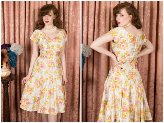 TAG SALE 1950s Dress - Gorgeous Vintage 50s Alix … - image 1