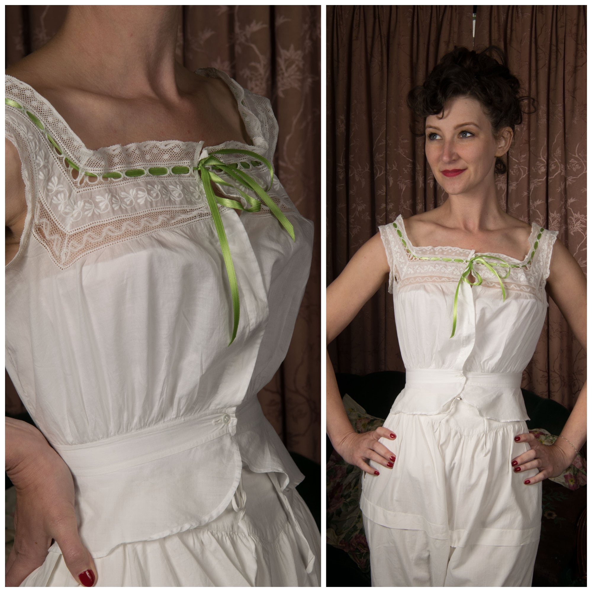 トップス 1900s Double Side Button Corset Cover Corset Cover Bodice From the 1900s - Etsy