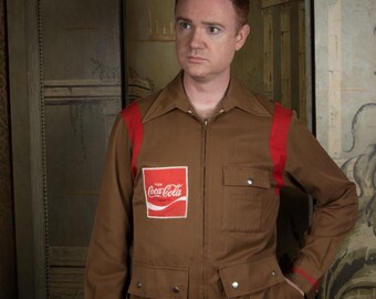 Vintage 1970s Coca-cola Coke Delivery Driver Uniform in Brown With