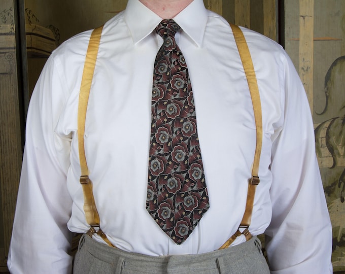 Vintage 1940s GLAS-TEX or Elasti-Glas "Transparent" Vinyl Suspenders with Elastic Cord Back