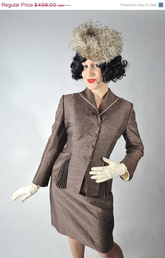 Black Friday Sale - Reserved Vintage 1950S Lilli Ann Suit // Designer At Fab Gabs Annette Fabric Of France Worsted Fleck Sui