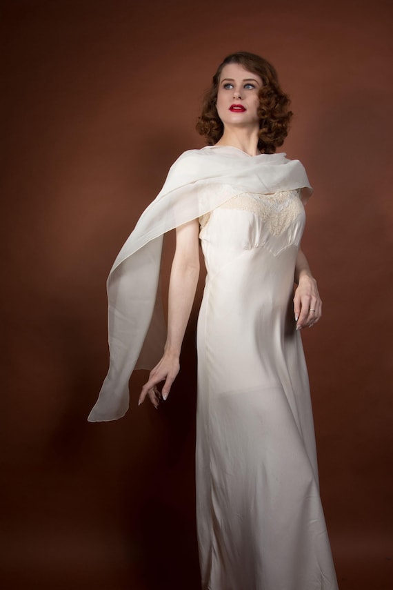 1960s Scarf - Huge Extra Large Silk Chiffon Scarf in Ivory, Mint and Seafoam Green 93" Long