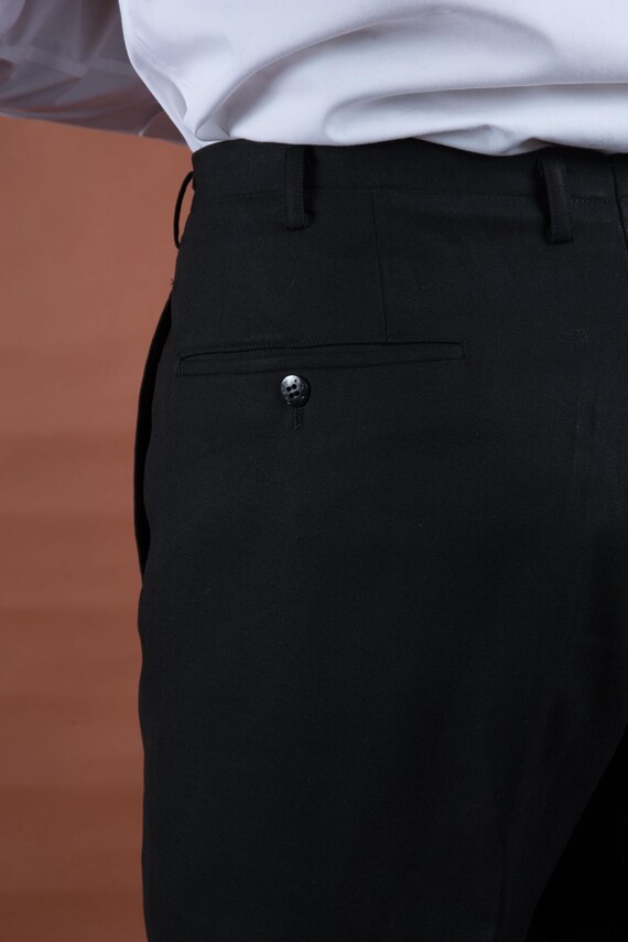 Vintage 1950s Style 1980s/90s Reproduction Black Gabardine Drop