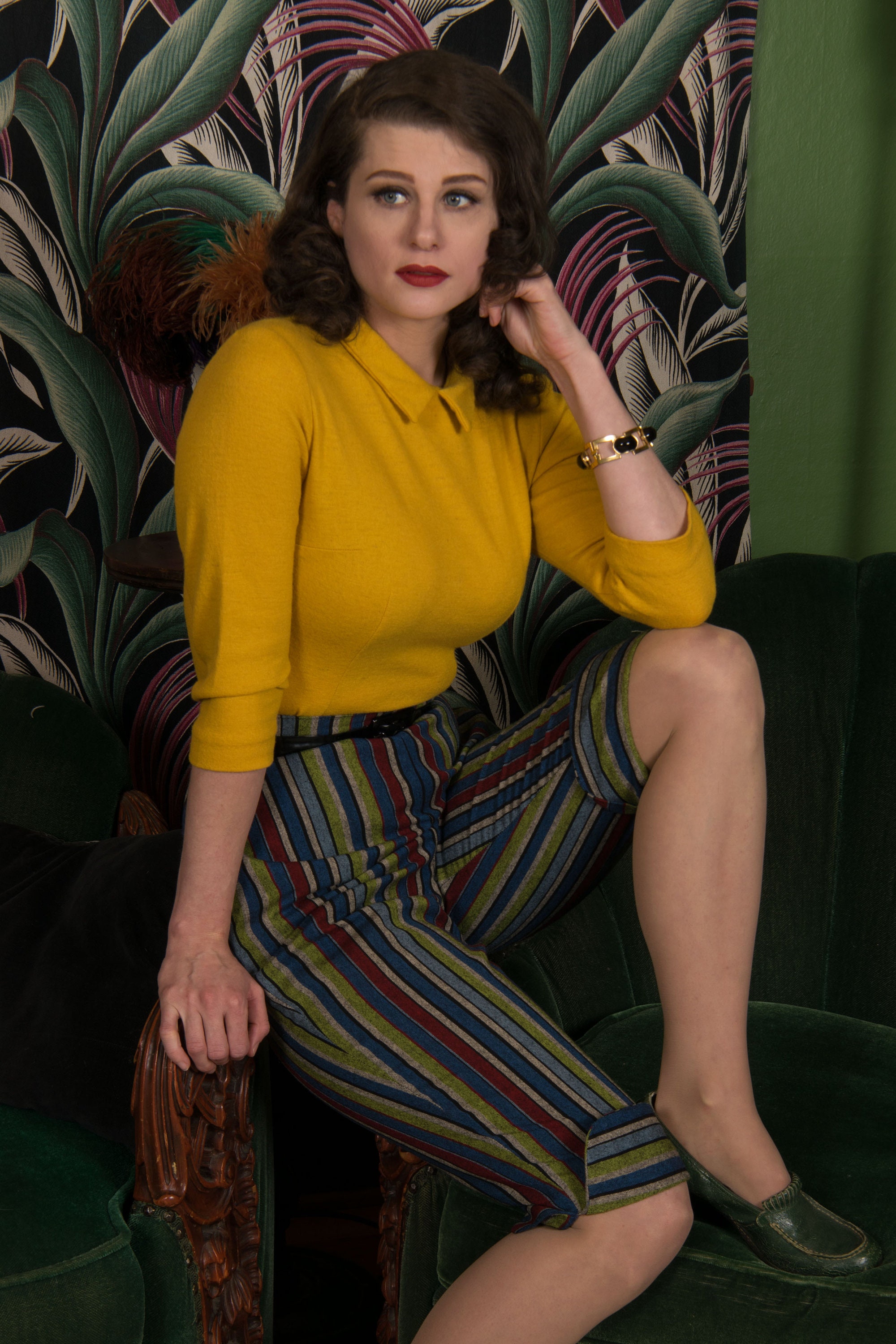 1950s Pants - Killer Vintage 50s High Waist Heathered