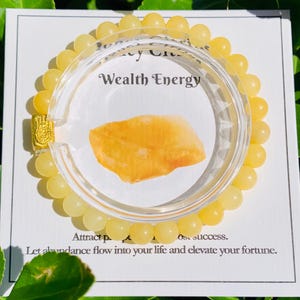 Honey Citrine Crystal Bracelet | Wealth Energy | Natural 6mm Beads | Handmade Prosperity Jewelry | Healing Crystal | Gift for Her