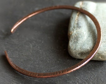 Forged Copper Cuff Bracelet - B - Rift Texture