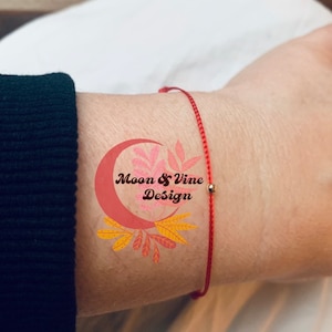 14K Solid Gold | Red String of Fate Bracelet | Kabbalah Bracelet | Thin Red Thread | Red Silk Protection | Good Luck Wish Bracelet | Gold