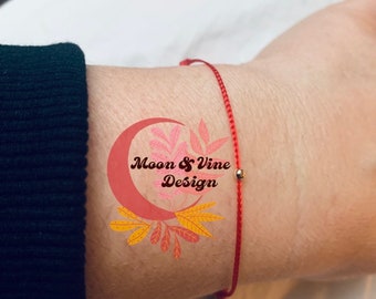 14K Solid Gold Red String Kabbalah Bracelet | Dainty Protection Wish Bangle