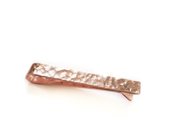 Copper Tie Bar Hammered - Custom Length and Edge- Groomsmen Gift