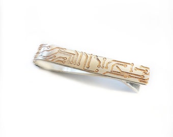 Tie Bar - Computer Circuit Board - Sterling Silver