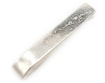 Organic Textured Tie Bar - Sterling Silver