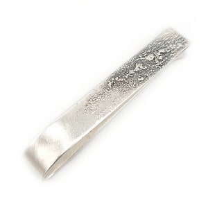 Organic Textured Tie Bar - Sterling Silver