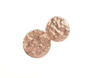 Cuff Links - Dappled Copper- Hidden Heart - Hammered Texture