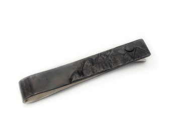 Midnight Mountain Range Tie Bar - Charcoal Grey