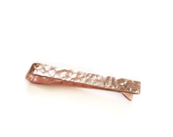 1 inch skinny tie bar - hammered copper